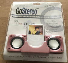 Pink Go Stereo Portable Speaker iPods & MP3 Players PC Laptop PSP NDS Compatible