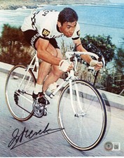 EDDY MERCKX SIGNED 8x10 PHOTO 5 x TOUR DE FRANCE CHAMPION LEGEND BECKETT BAS