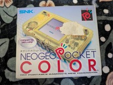 SNK Neo Geo Pocket Color Crystal Yellow NEOP66010 Handheld Console CIB