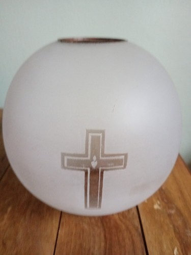 Globe verre givré croix - verre,