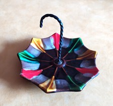 Plateau apéritif vintage céramique forme parapluie ramequin style Vallauris