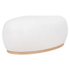 House Nordic Pouf Manhattan Blanc Boucle Ovale 88x54 CM Tabouret