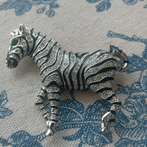 Broche zebre couleur argent - zebre, et
