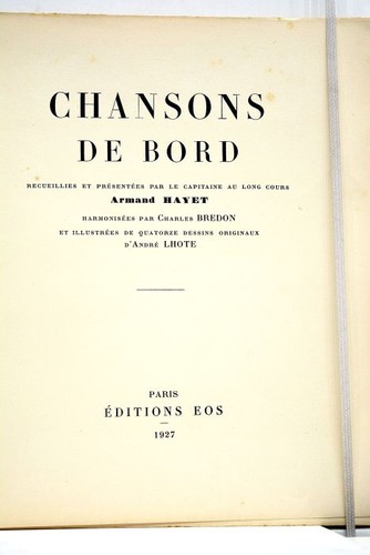 Livre ancien chansons bord - livre, de