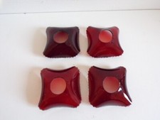 LOT DE 4 BOBECHES EN VERRE ROUGE