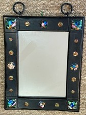 Cadre Miroir Bois Email Vintage Design J. Capo Esmaltes Ennamel Wood Miror