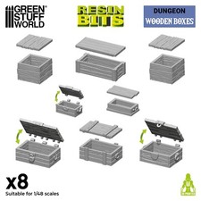 Set imprimé en 3D - Caisses en bois - Décors Modélisme Socles Dioramas