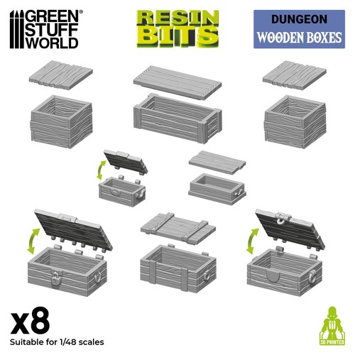 Set imprimé caisses - en, 3d