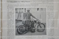 1903 BICYCLETTE À MOTEUR 100 K/H - MODE AUTO - POSTE AUTOMOBILE