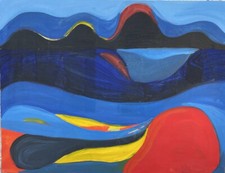 Tableau peinture moderne composition abstraite XXe