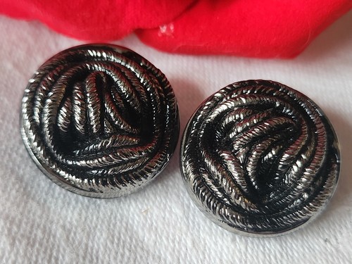 Duo boutons vintage - , verre
