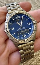 ✅ Breitling Aerospace Titanium 40mm Amazing Navy Blue Dial Quartz Ref E65062 ✅