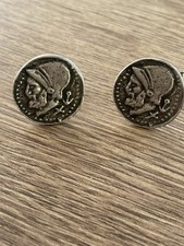antique pair of solid silver cufflinks antique coin decorations
