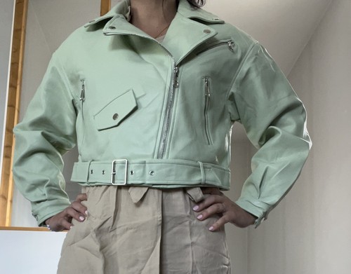 Veste perfecto similicuir vert