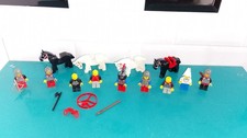 Lot figurines lego moyen âge ancien castle chevalier chevaux dame ancien vintage