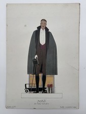 4 Illustrations Mode Homme Paris 1928 Large Format! Ed. Hallc Papadacci