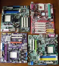 4x carte mère PC DEFECTUEUX / 4x DEFECTIVE motherboard Socket 939, AM2, 462