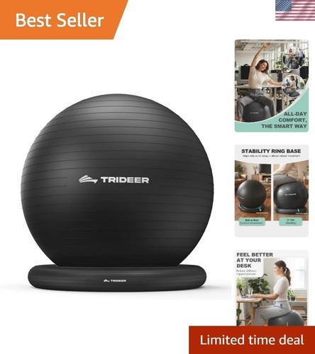 Black 65cm exercise ball chair - 65cm,