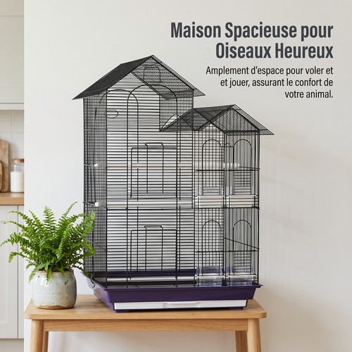 Cage oiseaux métal - à, en