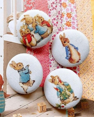Gros boutons tissu - 4, en