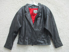 VINTAGE Pelle Cuir Harley Davidson Leather Jacket Large Adult Black Snaps Womens