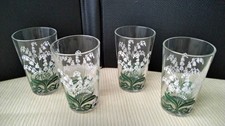 4 Verres gobelets anciens décor sérigraphié   Souchon Neuvesel      NOUVEAU