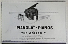 PRESS ADVERTISEMENT 1925 LE PIANOLA PIANO A QUEUE DUO-ELECTRIC ART - THE AEOLIAN