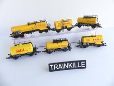 DIVERS HO 6 WAGONS A ESSIEUX TYPE CITERNE SHELL SNCB X 1 / DB X 2