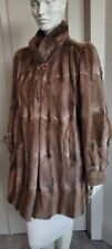 Superbe M Marron Swing Véritable Fourrure Rat Musqué Manteau Souple Taille L