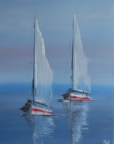 Voiliers 2509 huile - "voiliers, sur