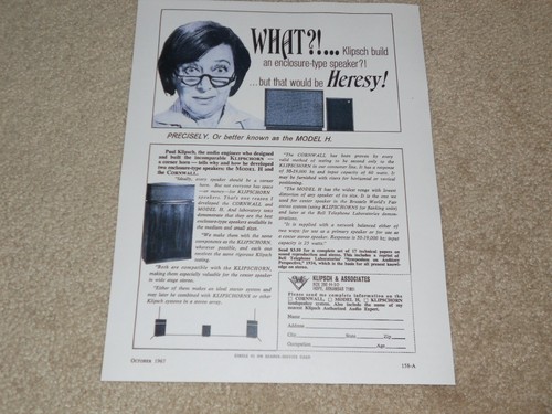 Klipsch heresy haut - haut, parleur