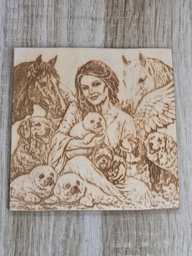 Portrait gravure sur bois - , au