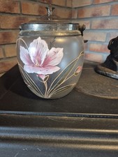 OLD METAL AND GLASS COOKIE BUCKET