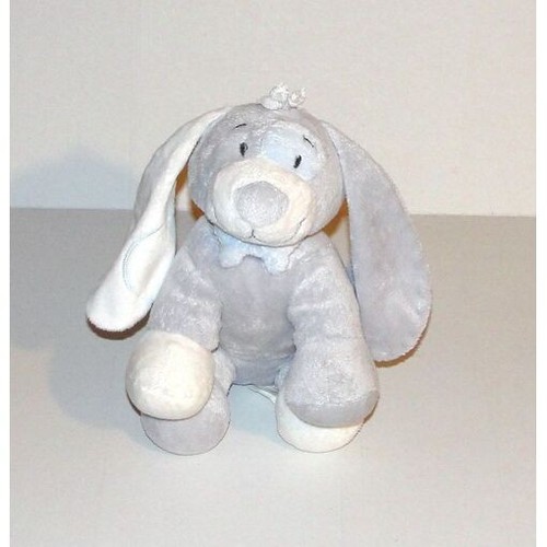 Doudou chien noukies gris bleu - doudou,