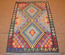 Tapis Kilim Oriental Tissé À La Main Afghan N°79866 - 137x91cm En 100% Laine