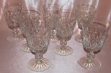 Set of 7 water glasses wine cut crystal of Lorraine