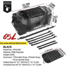 Sacoche Moto Étanche 65L Sac