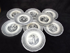 Série de 8 assiettes Choisy le roi médaille d'or HB Le langage des fleurs 19ème