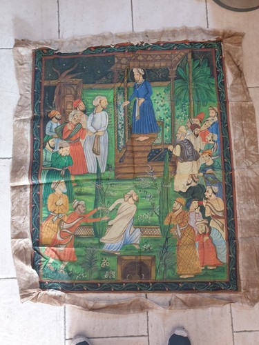Peinture perse ancienne soie - peinture,