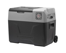 Réfrigérateur avec compresseur et connexion Bluetooth et USB, roulettes et poign