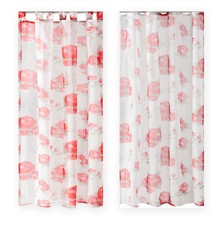 Voile Etoffe pour Décoration Rose Rideau Transparent 140x245 Fleurs Bride O Band