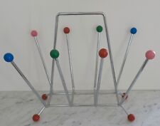  PORTE  REVUES VINTAGE STYLE CHARLES ET RAY EAMES INOX  BOULES BOIS SPACE AGE
