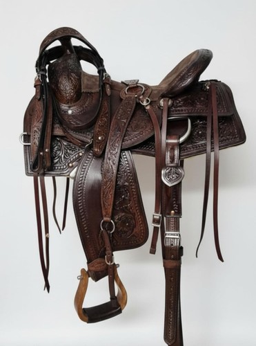 Selle cheval cuir - selle, de