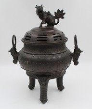 Bronze Perfume Burner with Fo Dog China Indochina Vietnam