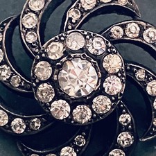 Antique Rhinestone and Metal Button Haberdashery Collection Costume Sewing