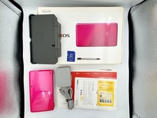 Console Nintendo 3DS Rose Brillant Boîte Chargeur Carte SD Testée Japon {Envo...