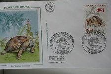 ENVELOPPE PREMIER JOUR SOIE 1991 TORTUE TERRESTRE