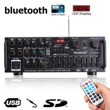 2000W Digital Power Amplifier bluetooth Stereo HiFi Audio 2CH USB FM Car Home