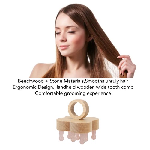 Scalp massager wooden stone - scalp,
