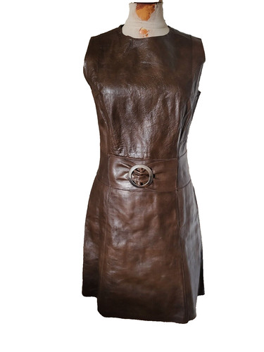 Robe chasuble cuir vintage - chasuble,